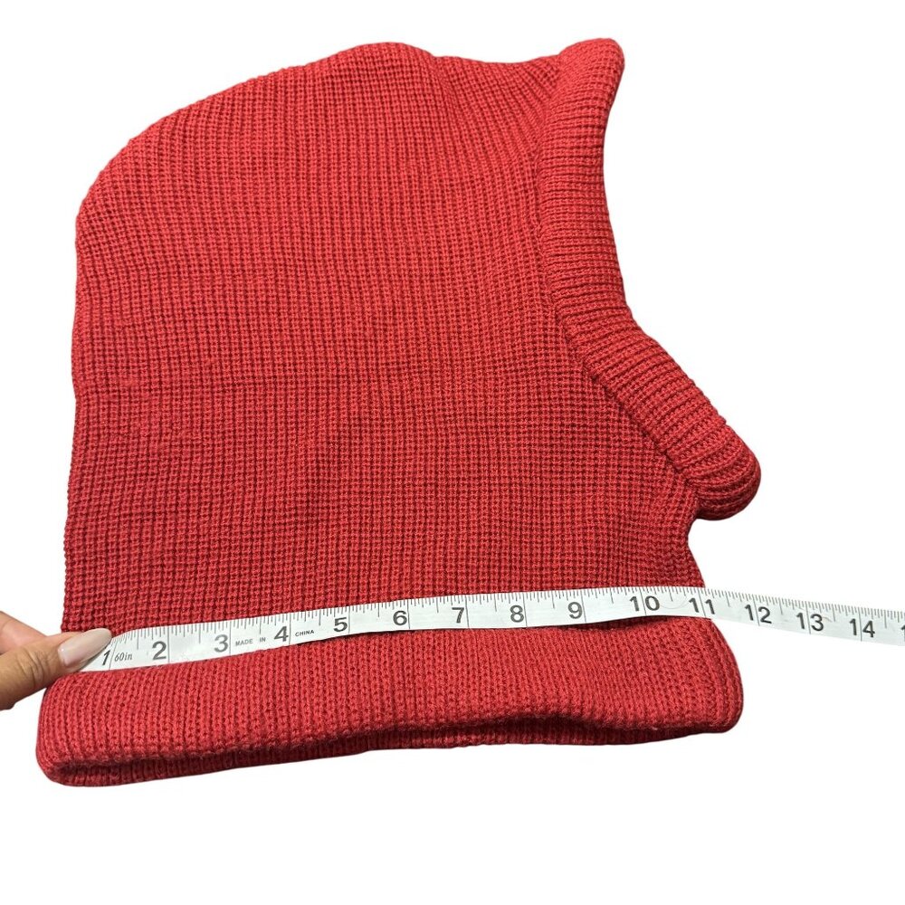 Bogner Red Knitted Wool Acrylic Winter  Hoodie/Scarf Pullover Balaclava One Size - Picture 5 of 7